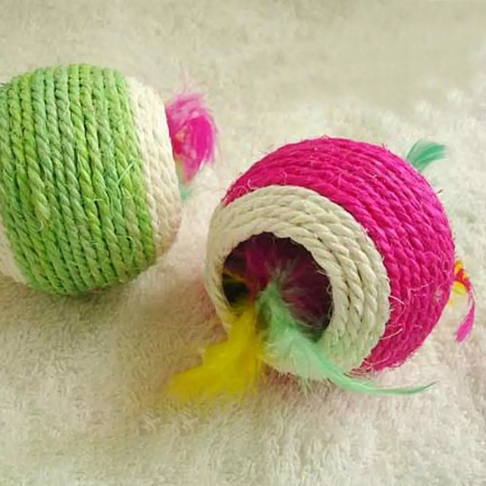 

Игрушка для кошек с двумя отверстиями и сизальными шариками