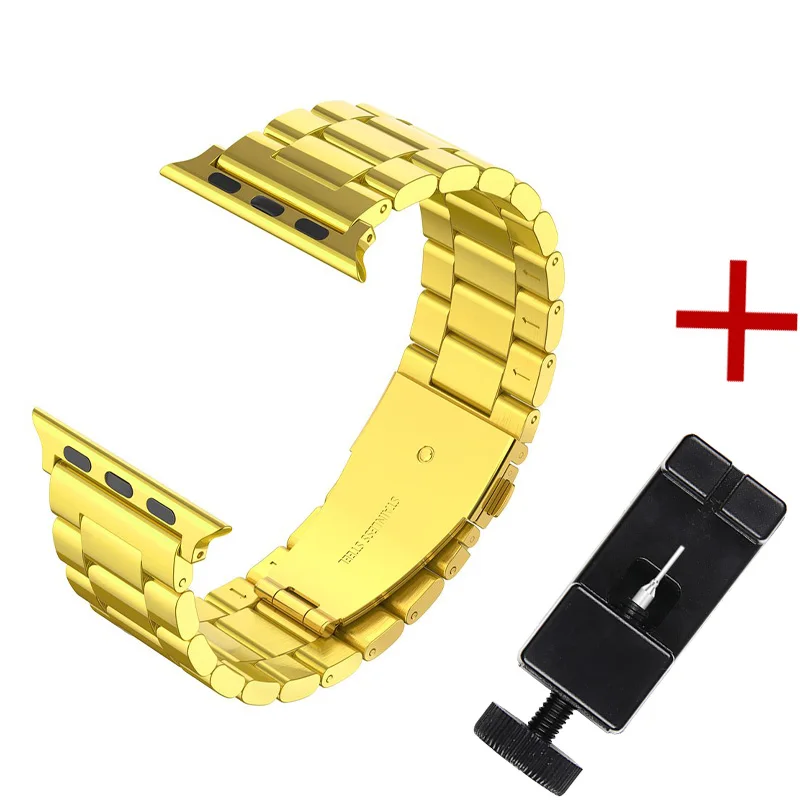Ремешок для часов Joyozy из нержавеющей стали для Apple Watch 38 мм 42 мм 40 мм 44 мм сменный ремешок для часов iwatch серии 4 5 3 2 1 - Цвет ремешка: Yellow gold