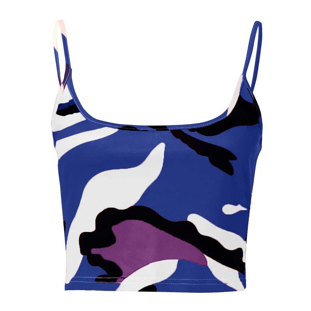 Sale and Hot Deals Summer Women Camouflage Sleeveless Tank Top Bustier Bra Vest Crop Top New Fashionable Sports Vest For