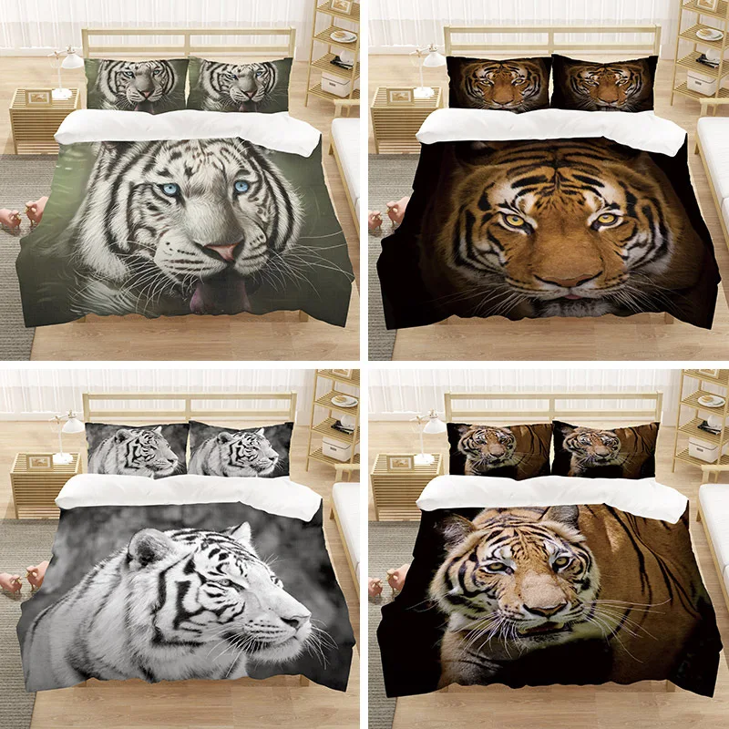 

Animal Pattern Bed Luxuty Duvet Cover 3D Printed Tiger Home Textiles Comforter Bedding Sets Bed Linen Single Double Bedclothes