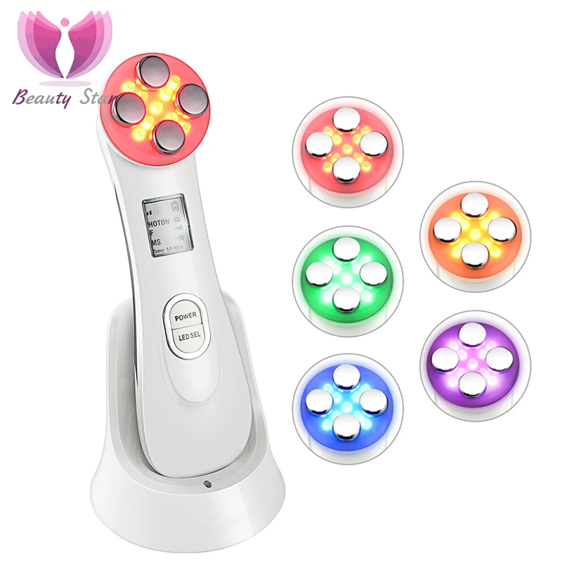 

Beauty Star Mesotherapy Электропорация EMS RF радиочастотный светодиодный фотонный массажер для лица для удаления морщин