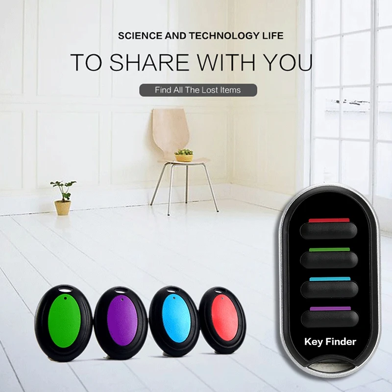 

Wireless Key Finder Anti-Lost Alarm Keychain LED Flashlight for Key Purse Pet Luggage RF Key Locater Item Tracker