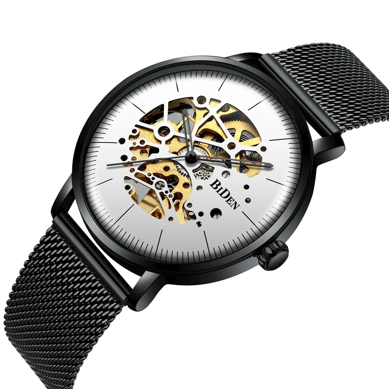 Часы Мужские автоматические механические спортивные деловые с сетчатым