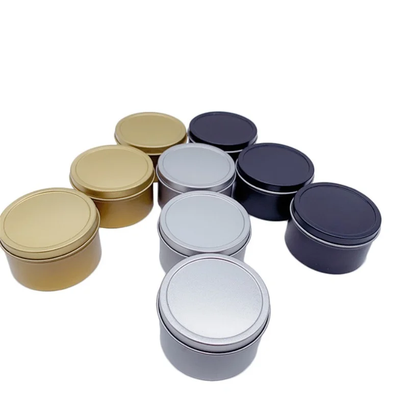 Gold Silver Luxury Candle Jars with Lid Bulk Round Candle Container Tins Empty Storage Box for DIY Salve Skin Care Beauty Sample