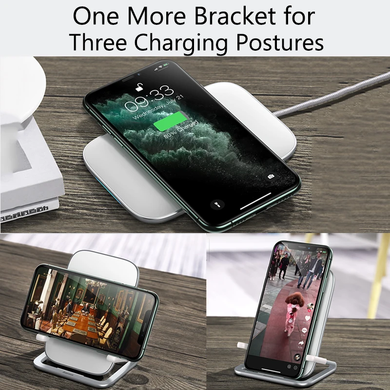 Беспроводное зарядное устройство Baseus 15 Вт Qi для iPhone 11 Pro Max Xs Samsung S10 S9 S8 быстрая