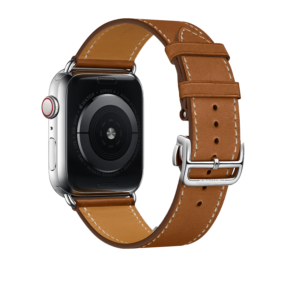 Для Apple Watch Series 5 4 3 2 1 44/40/42/38 мм подолом логотип на застежка из кожи Swift двойной один за туром ремешок для наручных часов iWatch