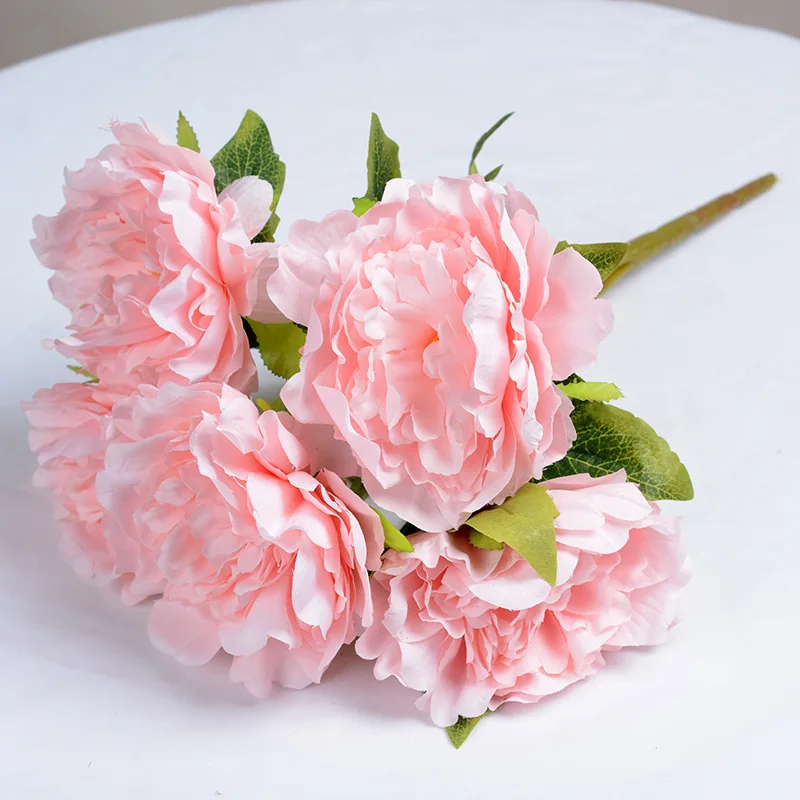 5 голов пион букет искусственный большой Шелковый китайский пионы цветок