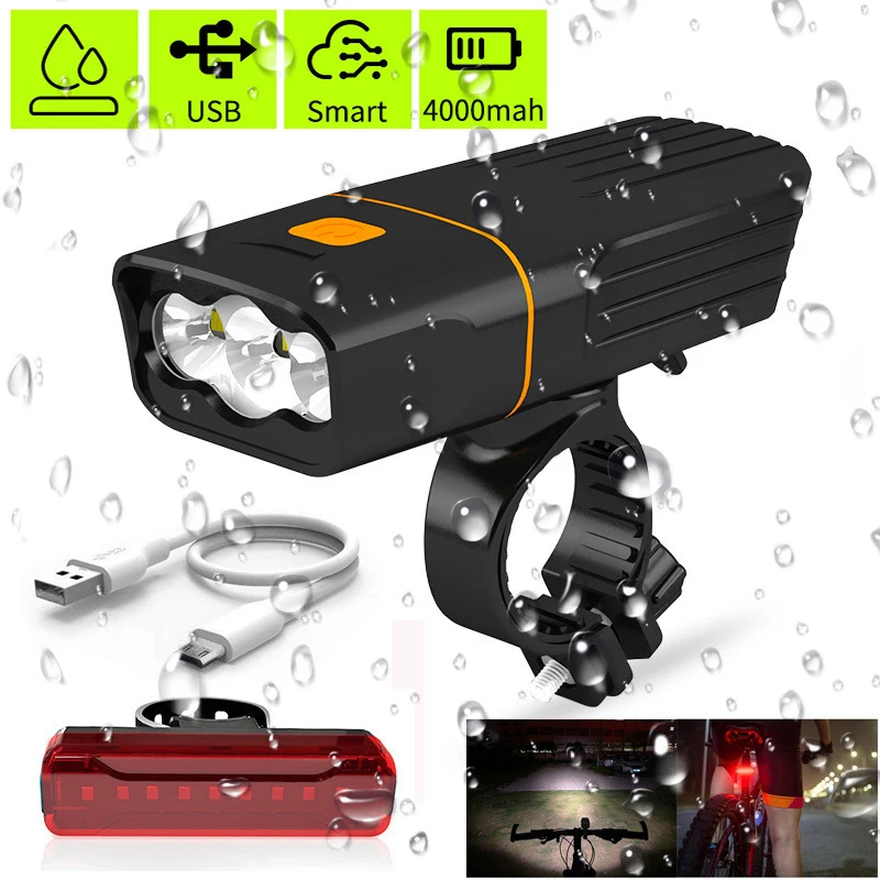 

IPX5 Waterproof FlashLight LED Bicycle Lights Cycling Accessories USB Rechargeable Bike Headlight Front Rear Tail Lamps 1000LM