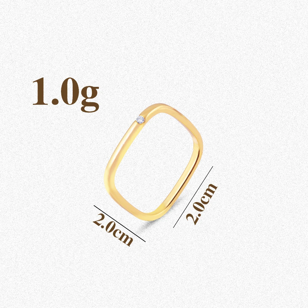 

Fashion Small Square Rings Geometric Zircon Golden Metal Minimalist Ring For Women Party Jewelry Gifts