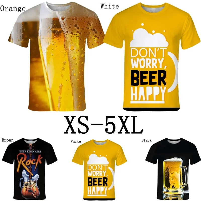 

New Womens/Mens Fashion Clothing 3d Printed Beer Top Tee Casual T-Shirt XS-5XL
