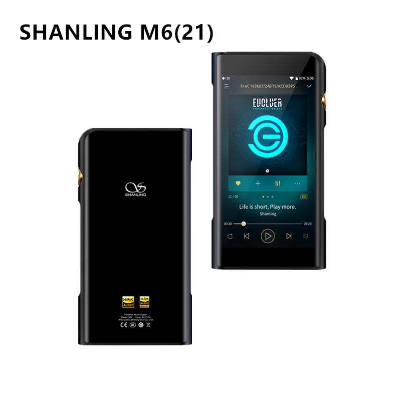 

SHANLING M6(21)Version MQA Support Portable Hi-Res Music Player DSD512 32bit/768kHz Dual ES9038Q2M DAC 3.5/2.5/4.4mm Outputs SHA