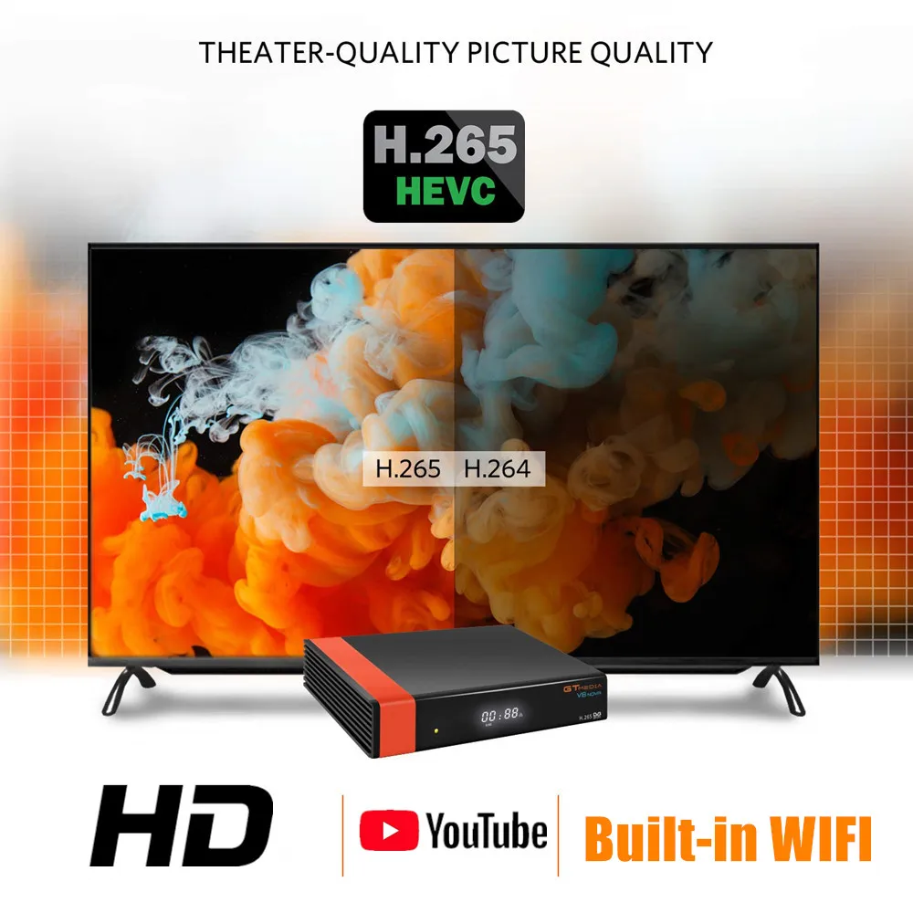 Горячая Gtmedia V8 NOVA от Freesat V8 супер ТВ приемник с 2 года Европы Cline Receptor встроенный wifi H.265 DVB-S2 Box Испания ТВ