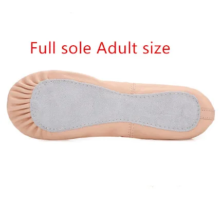 Full sole Adult size Профессиональные балетки, шлепанцы Для женщин Девушки малышей брендовая натуральная кожа Zapatillas балет полный Разделение подошвы балетная танцевальная обувь - Цвет: Full sole Adult size