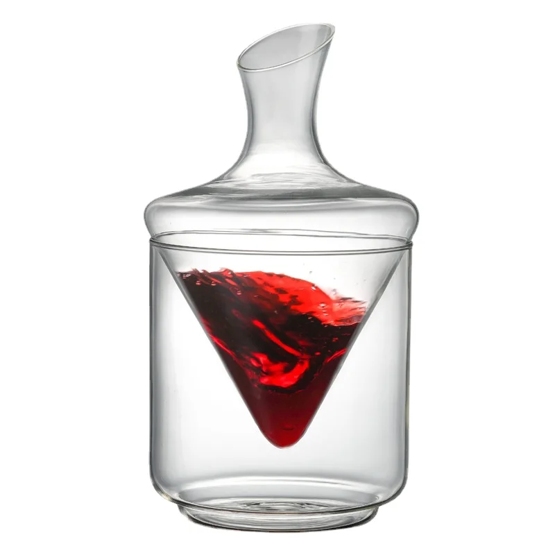 

Glass Wine Bottle Hole Sake Glass Ice Jug Hamster Nest Cooling Room Beer Cooler Mini Gift Wine Carafe Superior Decanter