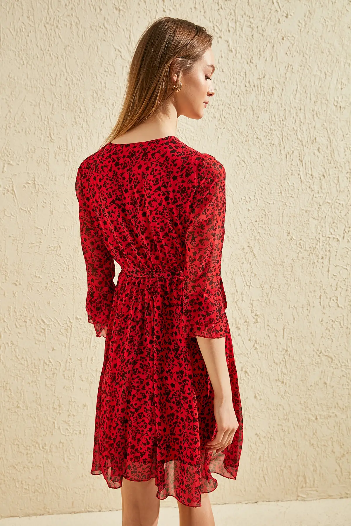 Платье с цветочным принтом и поясом TWOSS19ST0076|Женские платья| |