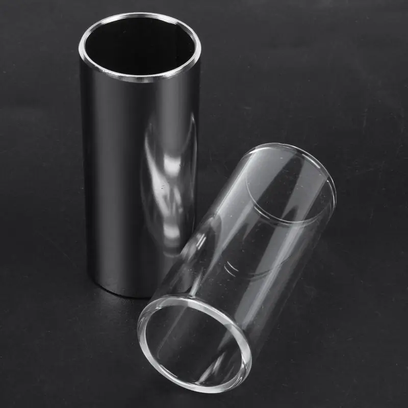 

2 Pieces Glass Slide and Metal Slide for Guitar, Bass, Medium (6 cm)