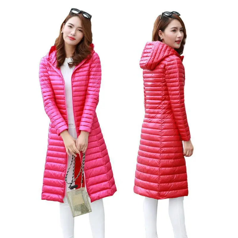 

2021 пуховик, женский пуховик с капюшоном, Женская куртка, женские зимние куртки, Женское зимнее длинное пуховое пальто, новое приталенное Жен...