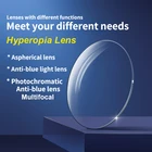 Очки для чтения на заказ, фотохромные, с защитой от синего света, Мультифокальные, 1,561,61, для дальнозоркости, оптические очки по рецепту