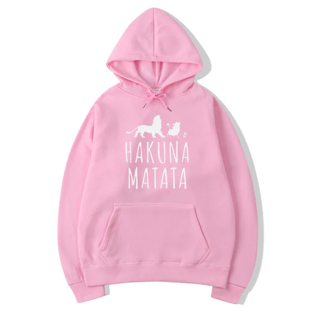 Hakuna Matata флисовая толстовка женская Повседневная флисовая толстовка Король Лев Harajuku пуловер животные толстовки Великобритания