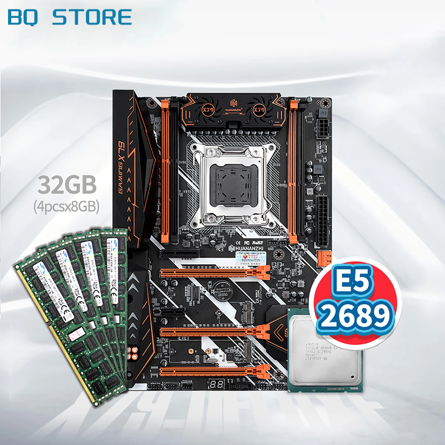 Материнская плата HUANANZHI X79 DELUXE V7.1 с Intel XEON E5 2689 4*8G DDR3 RECC память комбинированный
