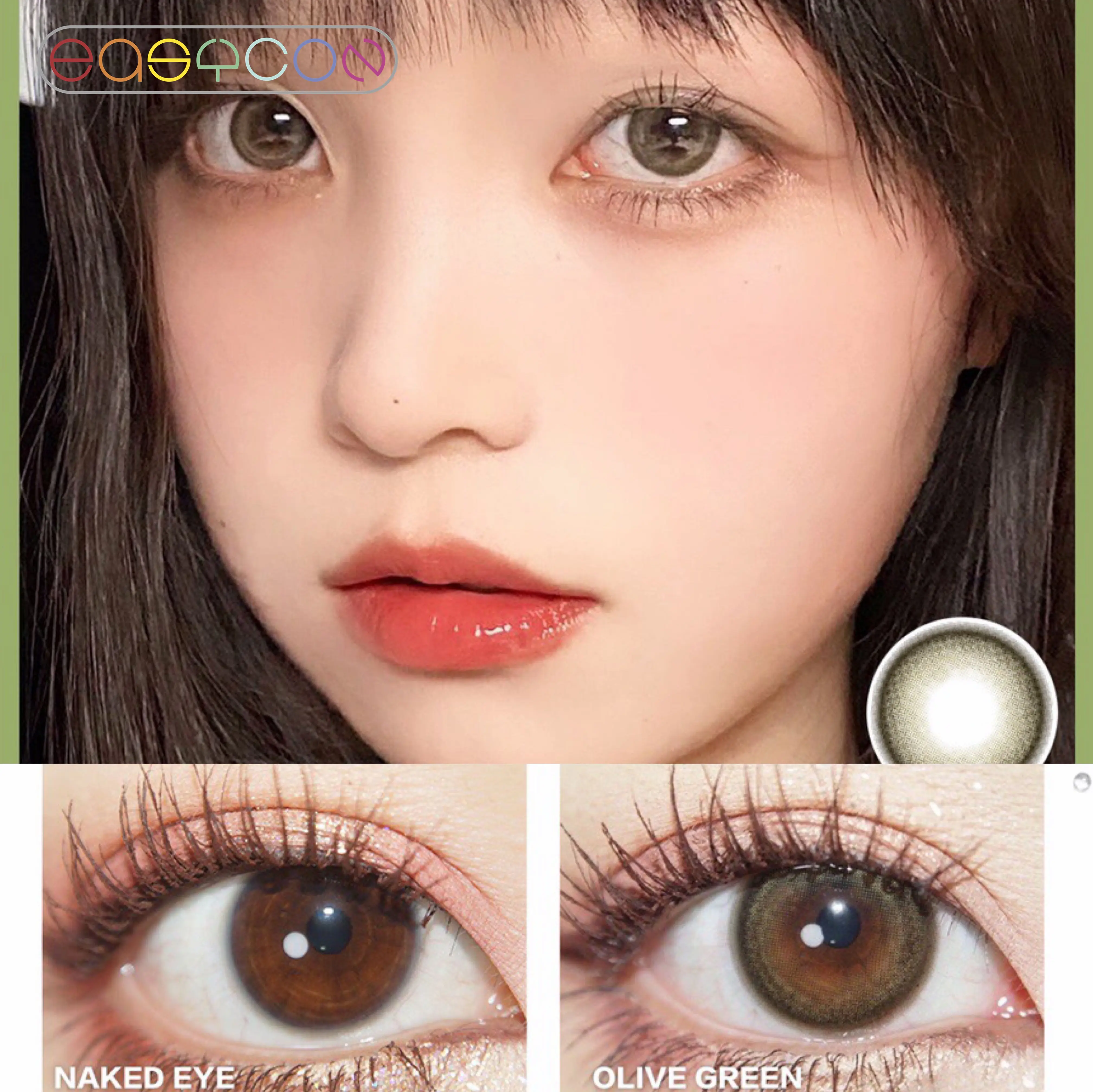 easycon honeydew green colored contact lenses for eyes soft small beauty pupil color 2pcspair degree prescription myopia free global shipping