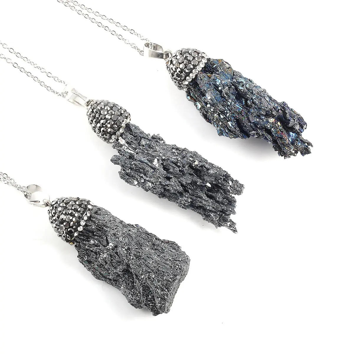 Асимметричная форма серые кварцы ожерелье с кулоном восстанавливающий