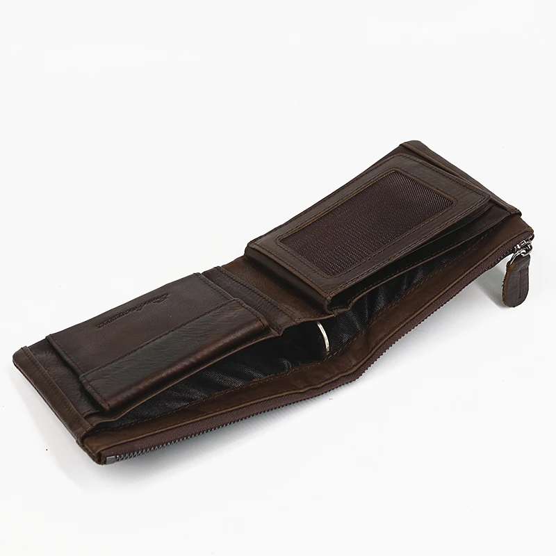 Мужской кошелек из 100% натуральной кожи винтажный короткий воловьей мужской с
