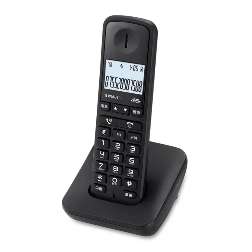 

1-Handset Cordless Phone for Home with LCD Backlight, Volume Adjustable, Caller ID, 18 Ringtones, Intercom, Expandable Phone