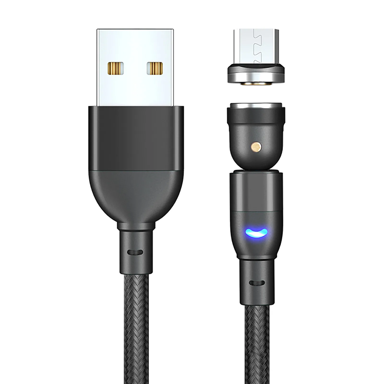 Кабель Micro USB 540 ° 3A для быстрой зарядки телефона планшета вращающийся магнитный