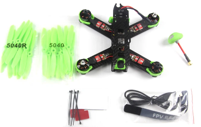 KINGKONG 210 PNP fibra de carbono Мини FPV Квадрокоптер F3 PLUS 200 mW 2204 мотор 12A ESC COMS камера и антенна 10 pares 5040 - Цвет: PNP NOBat RX Radios
