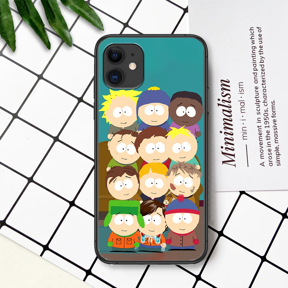 

South-Park Painting Phone Case For IPhone 4 4s 5 5S SE 5C 6 6S 7 8 Plus X XS XR 11 12 Mini Pro Max 2020 black Waterproof Fashion
