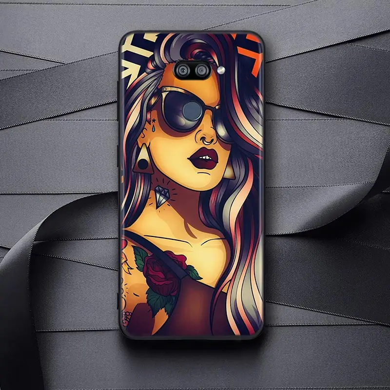 

Sexy Sleeve Tattoo Girl For LG K22 K71 K61 K51S K41S K30 K20 K50S K40S Q60 V60 V50 V40 V35 V30 G8 ThinQ Black Phone Case