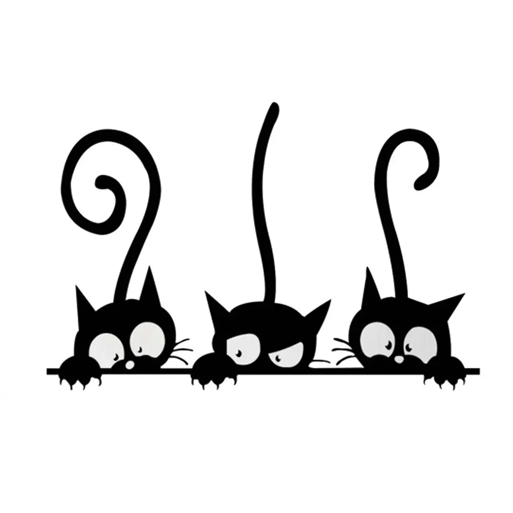 Новый Узор Три забавных кота гостиной спальни детской комнаты стены стикеры