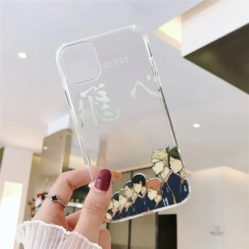 

Japan Anime Oya Haikyuu Love Phone Case Transparent for iPhone 11 12 mini pro XS MAX 8 7 6 6S Plus X 5S SE 2020 XR