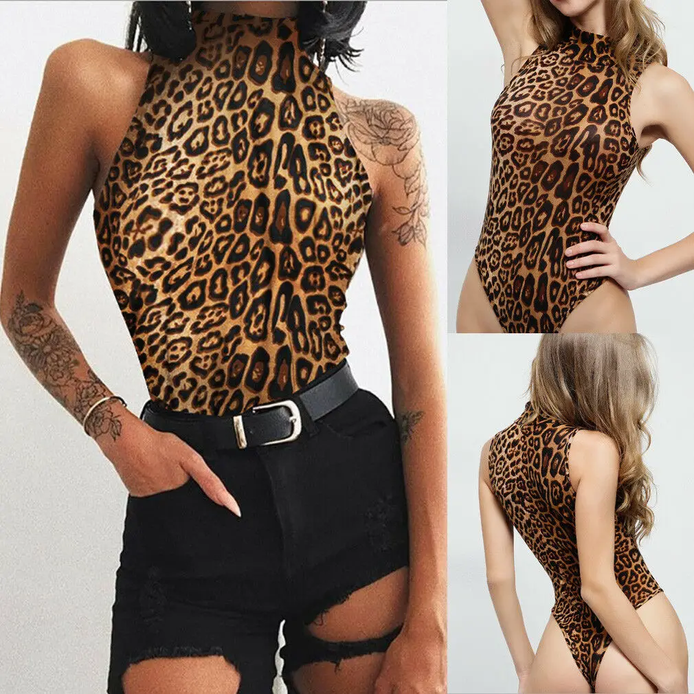 

Hirigin Women Sexy Lingerie Bodysuits Leopard Sleveless Lace Babydoll G-String Teddy Underwear Sleepwear Nightwear