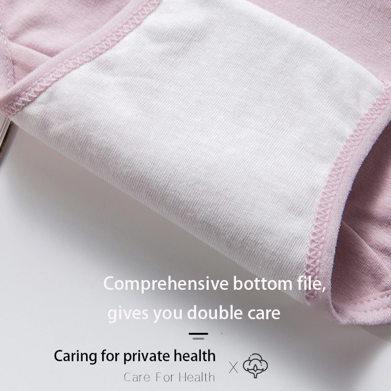 Модные трусики с принтом женские Хлопковые трусы высокой талией размера плюс