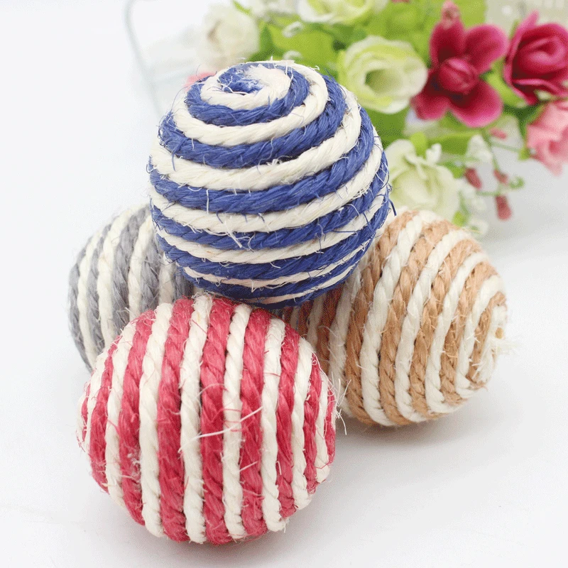 

Cat Toy Rope Toys Pet Sisal Ball Chewing Scratch Training Toy Cats Balls Stress Relief Products for Home Random Color