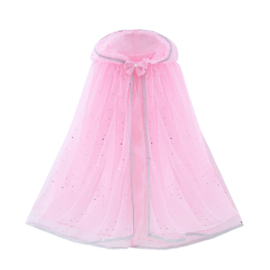 Pink sequins cloak Костюм принцессы Авроры для костюмированной вечеринки; платье Спящей красавицы; детское нарядное бальное платье; детское платье Авроры на день рождения; платье на Хэллоуин для девочек - Цвет: Pink sequins cloak