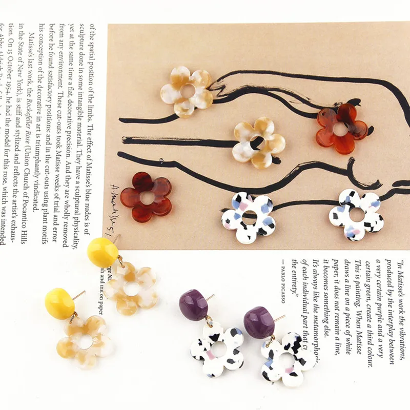 Японская система ажурные пятицветные лепестки цветок ацетатные аксессуары