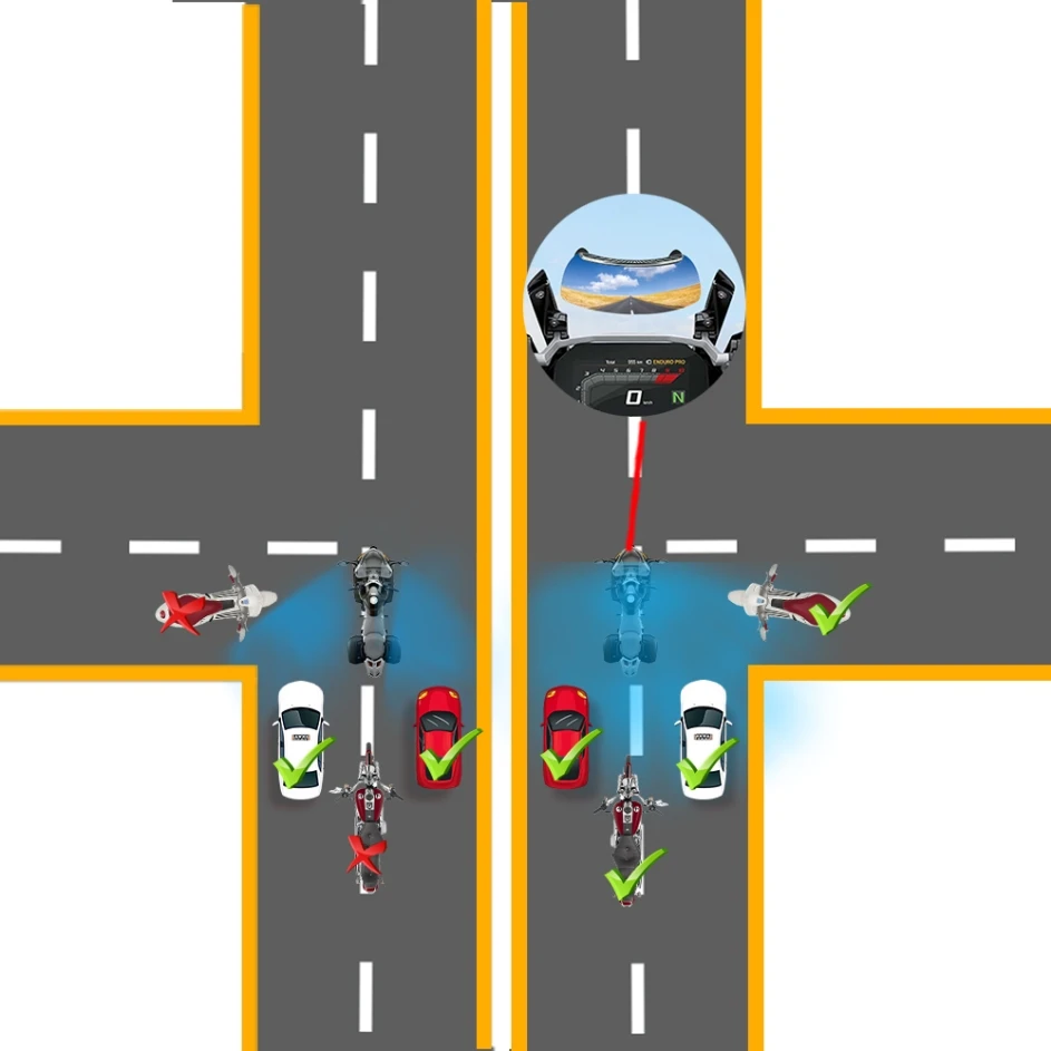 Мотоциклы с широким объективом зеркало заднего вида углом обзора 180 градусов для