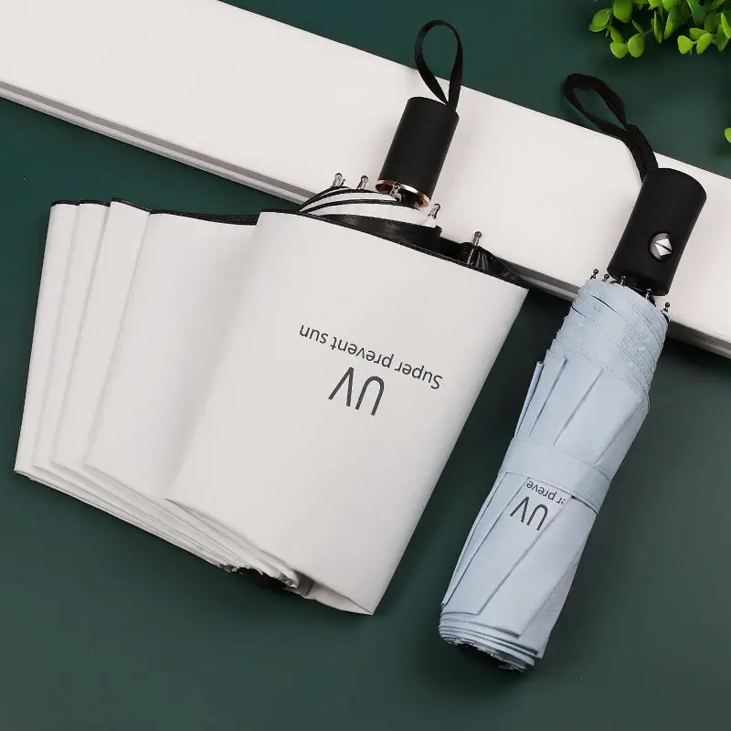 

Full automatic ins umbrella girl's fresh and thickened three fold sunshine and rain dual purpose sunscreen student's anti