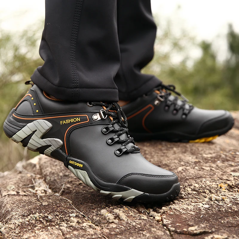 Outdoor Black Hiking Men Shoes Waterproof Breathable Hunting Hiking Shoes Mens Mountain Sport Climbing Shoes Trekking Footwear