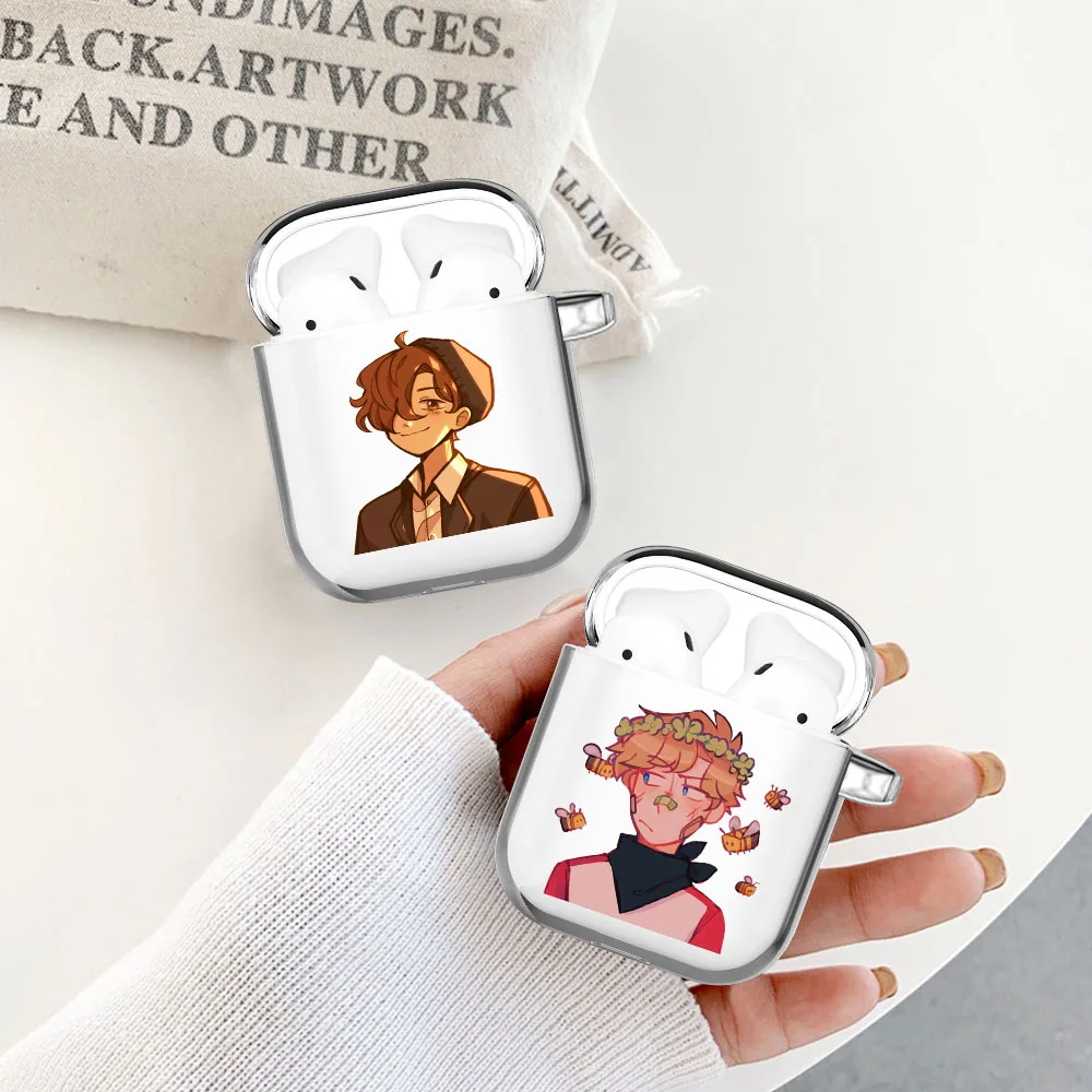 

Hot Cartoon Dream Smp Game Anime Transparent Airpod Case for Apple Airpods 1 2 Cover Wireless bluetooth Earphone Coque Fundas
