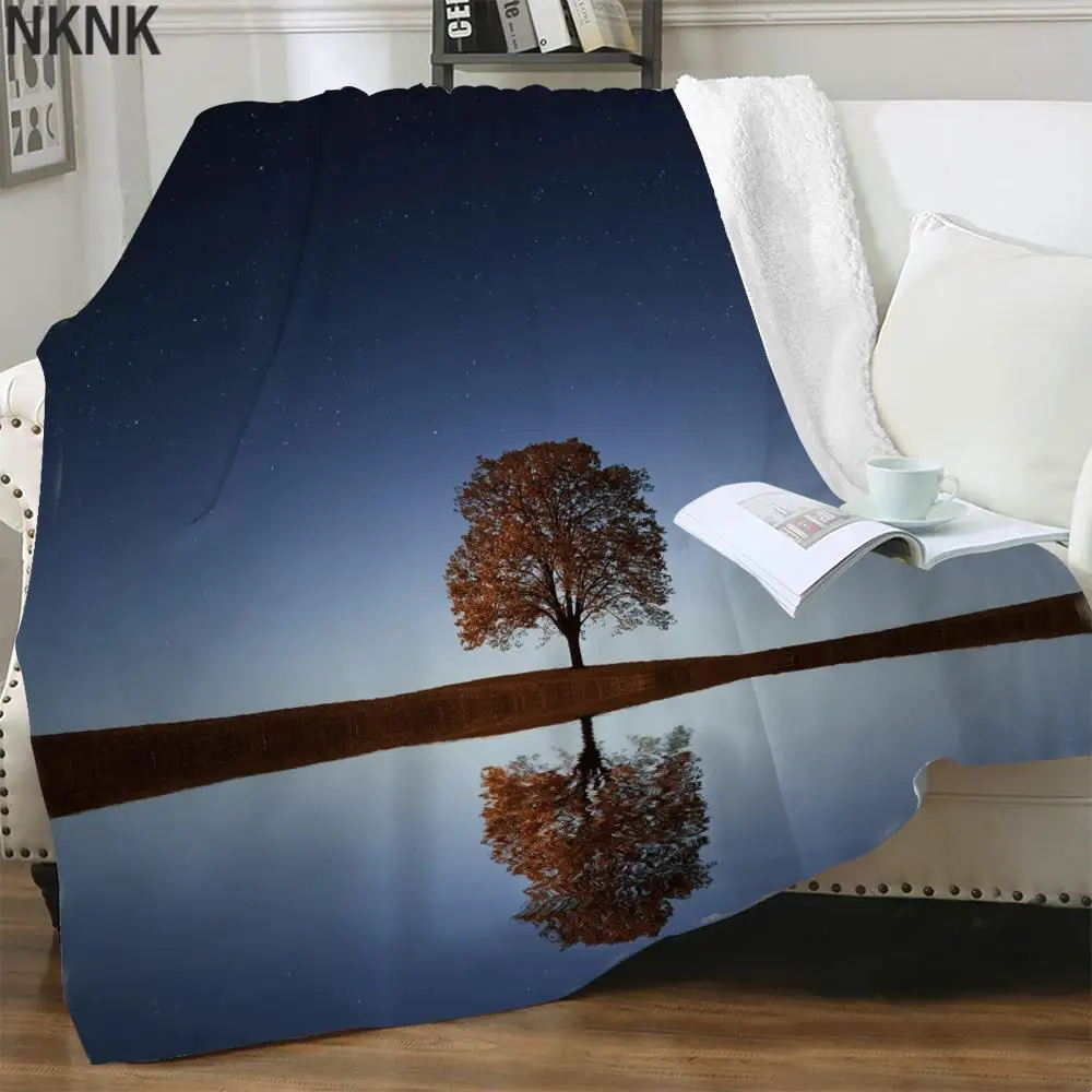 

Одеяла NKNK Galaxy, покрывало для кровати, луна, 3D принт, ландшафтное постельное белье, одеяло Sherpa, Новый Уютный узор высокого качества