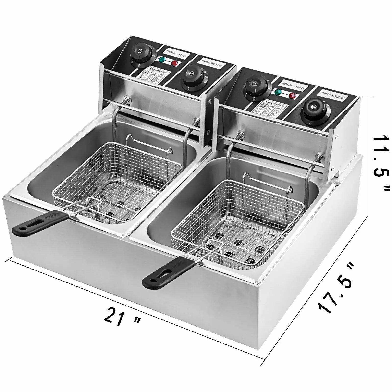 Фритюрница для глубокого жира из нержавеющей стали 2x10L фритюрница холодной зоны