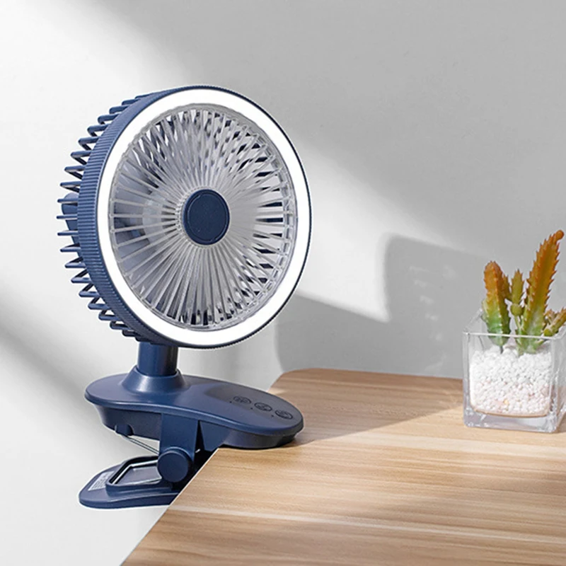 

USB Table Fan Clip-on Type Rechargeable 360 Degree Rotation 3 Speeds