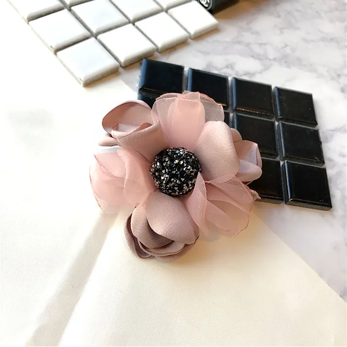 Pink Brooch I-Remiel ткань кристалл большая Цветочная Брошь булавка для женщин рубашка шаль кардиган костюм ювелирные изделия Ткань Искусство Camisas женские аксессуары - Окраска металла: Pink Brooch