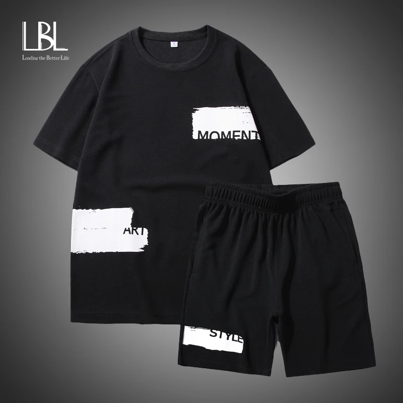 Мужская футболка оверсайз черная в комплекте лето 2020|Мужские спортивные костюмы|