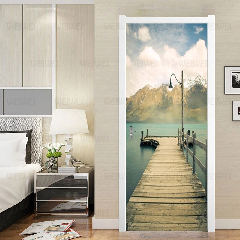 Новые настенные наклейки на дверь настенный постер с изображением морского