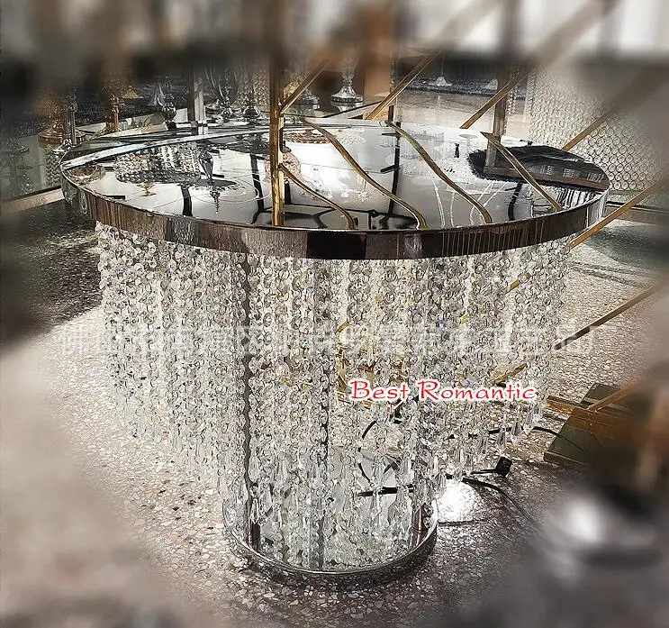 

Crystal cake table wedding decoration table 70cm high wrought iron table